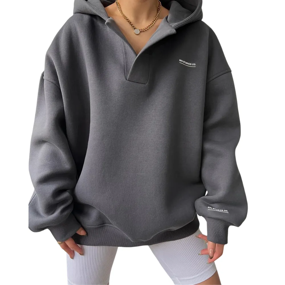 Women's Loose Solid Color Hoodie