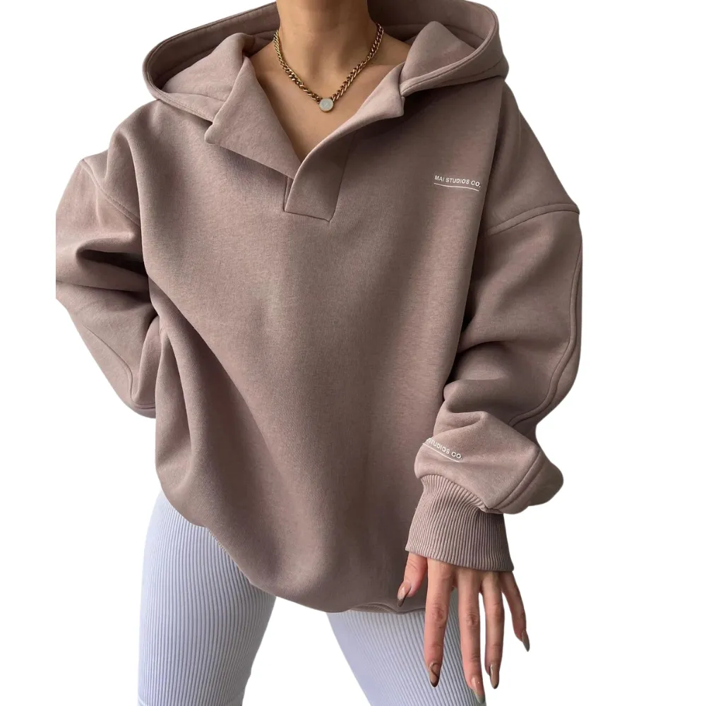 Women's Loose Solid Color Hoodie