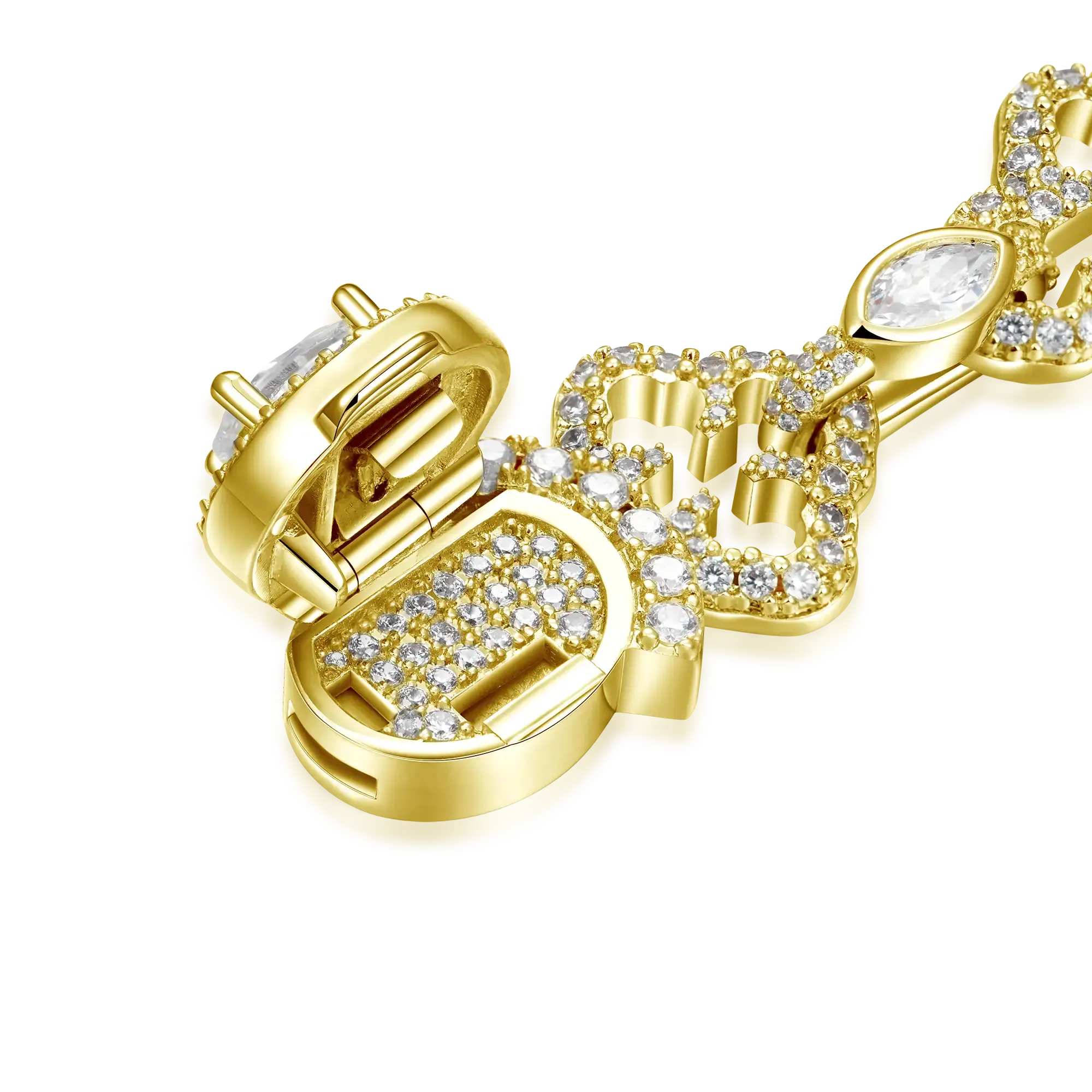 Women's Marquise Cut Mix Bottoni Cross Link Chain - 12mm