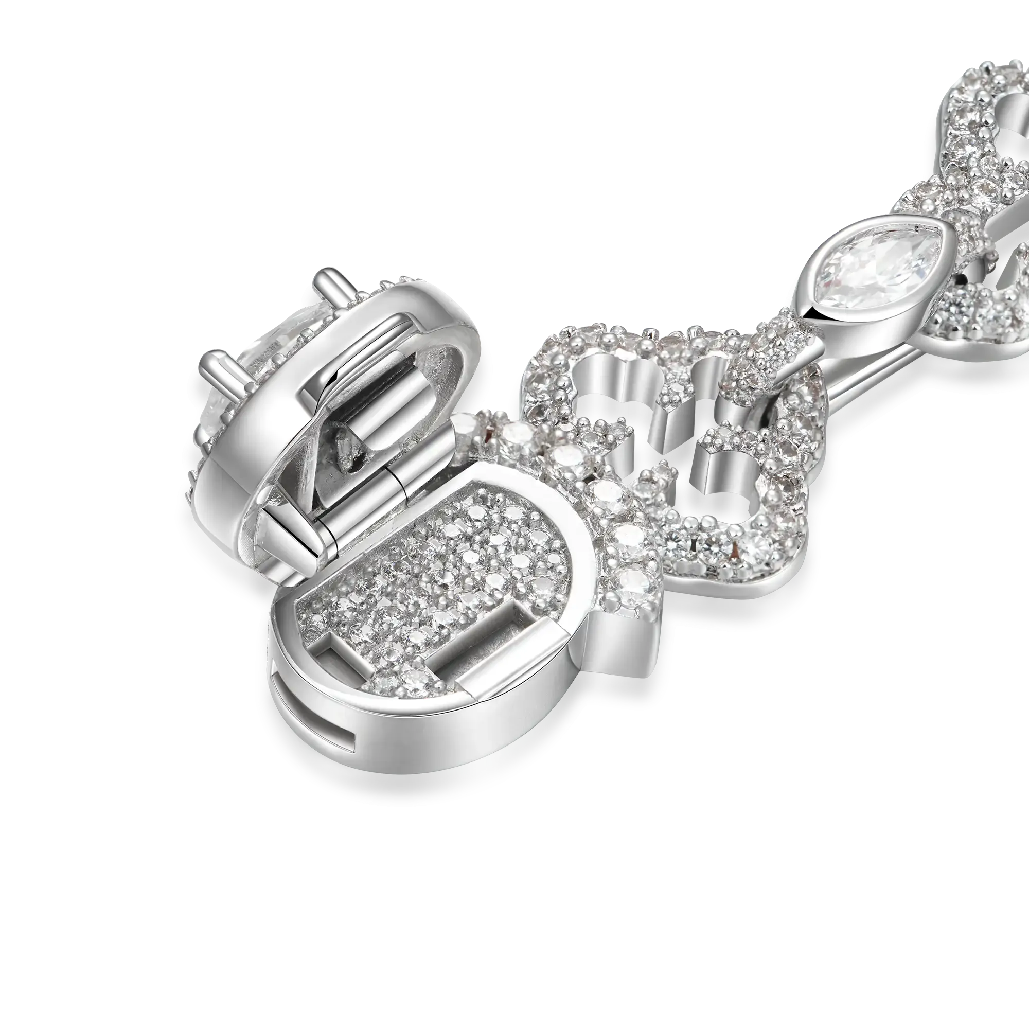 Women's Marquise Cut Mix Bottoni Cross Link Chain - 12mm