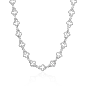 Women's Marquise Cut Mix Bottoni Cross Link Chain - 12mm