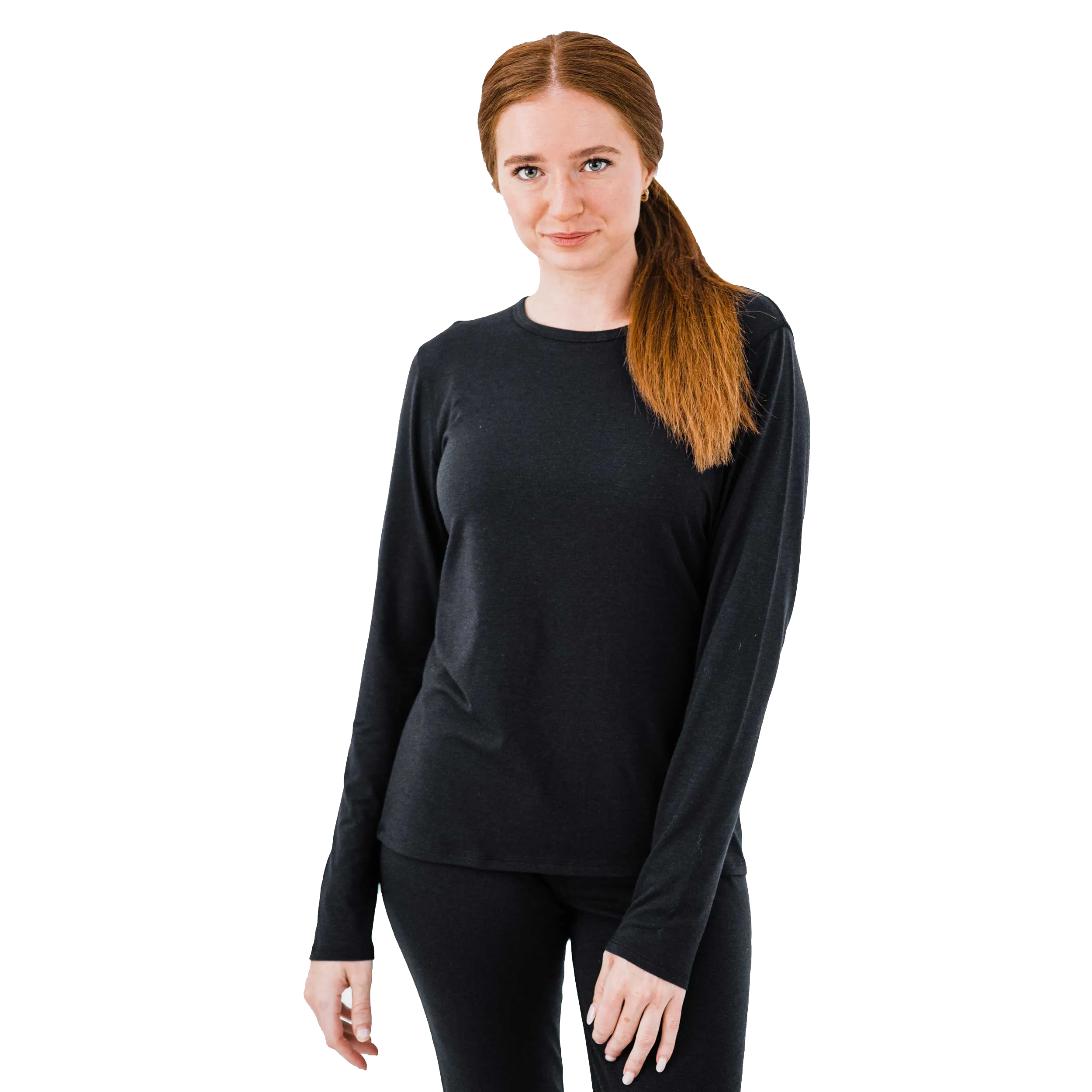 Women's Micro Fleece Crew - Black
