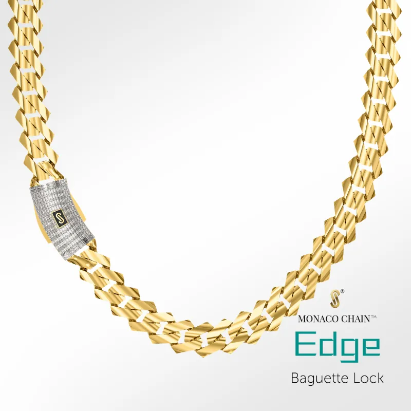 Women's Necklace/Choker - Monaco Chain EDGE Baguette Lock