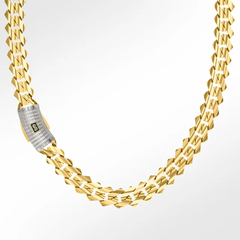 Women's Necklace/Choker - Monaco Chain EDGE Baguette Lock