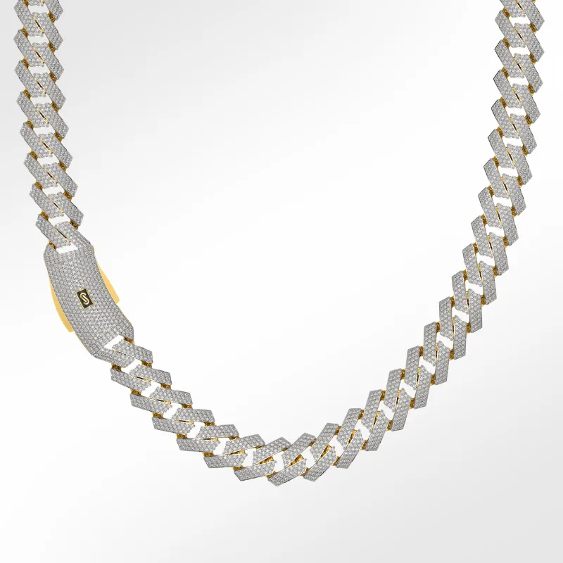 Women's Necklace/Choker - Monaco Chain EDGE Full Pavé