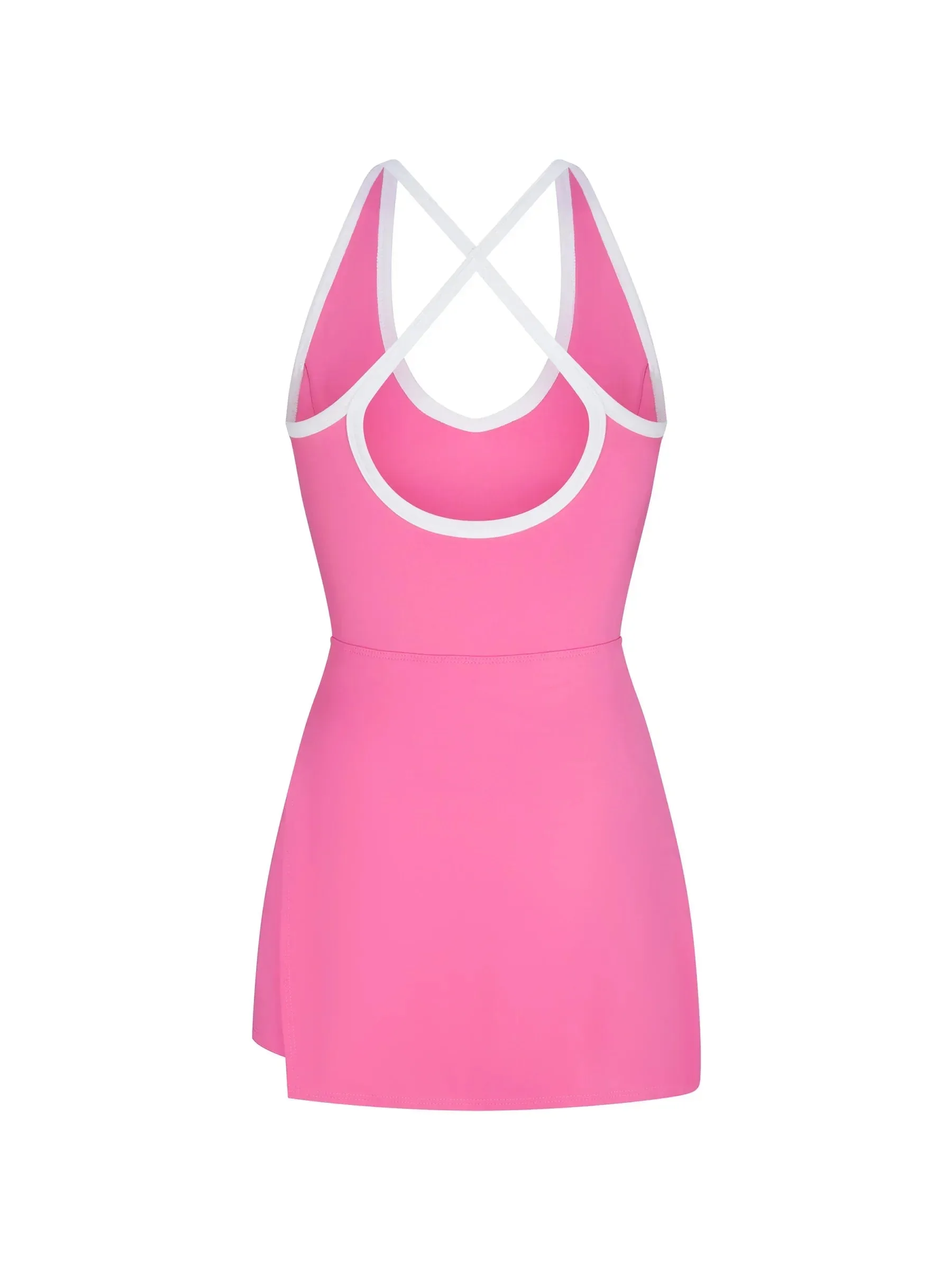 WOMEN'S PB5-STAR SIDE SPLIT COURT DRESS | PINK / WHITE