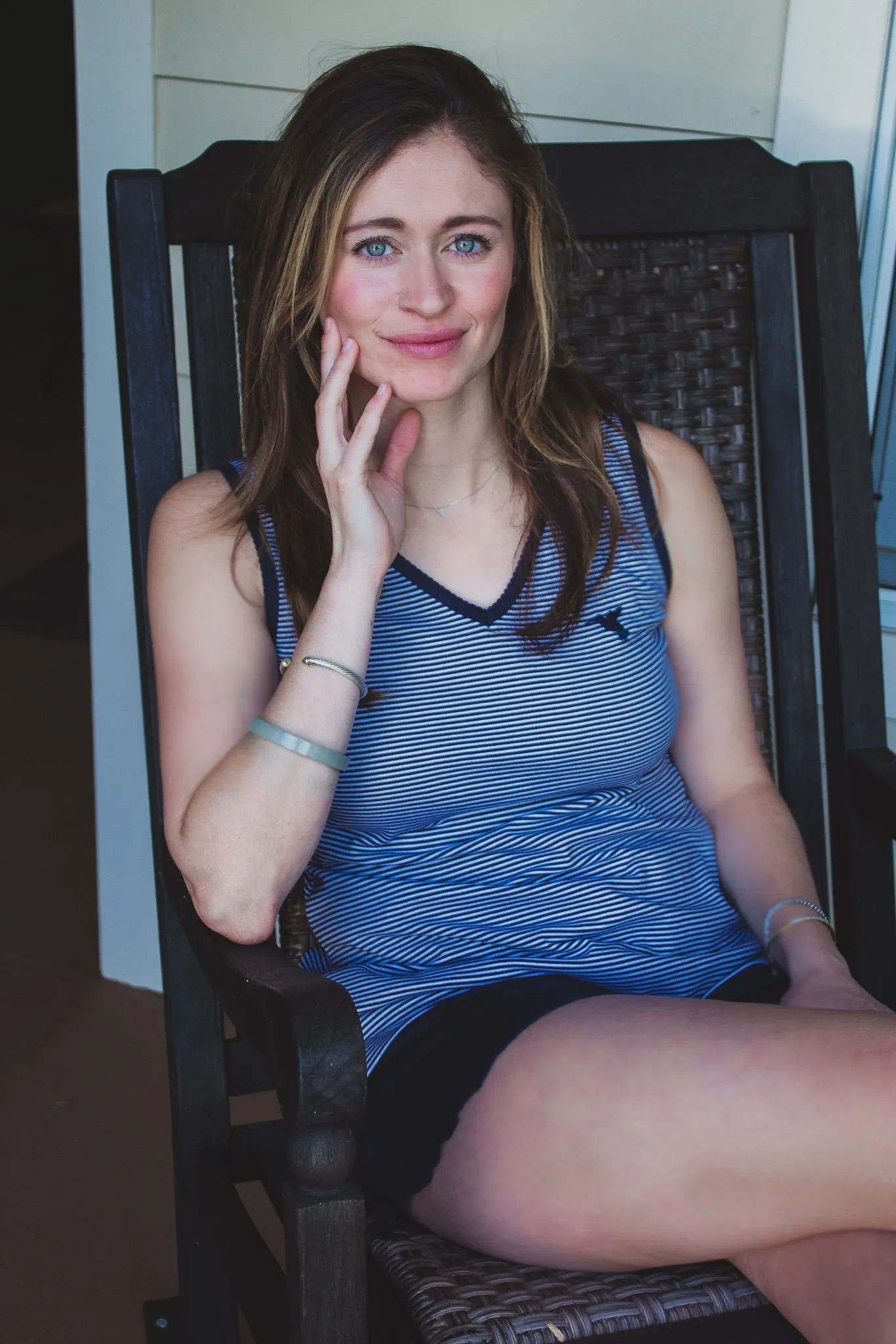 Women's Pima Sleeveless Pajama Top | Lt Blue