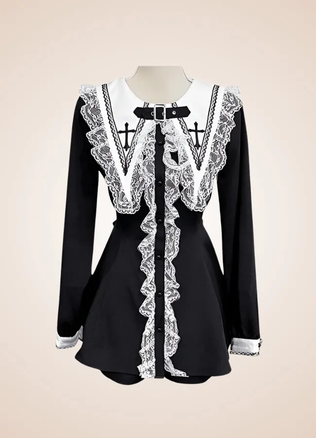 Women's Punk Striped Lolita Dress