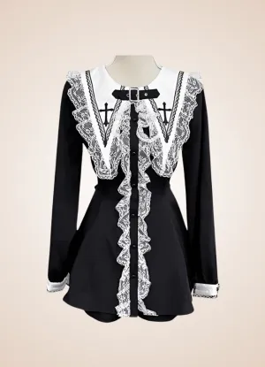 Women's Punk Striped Lolita Dress