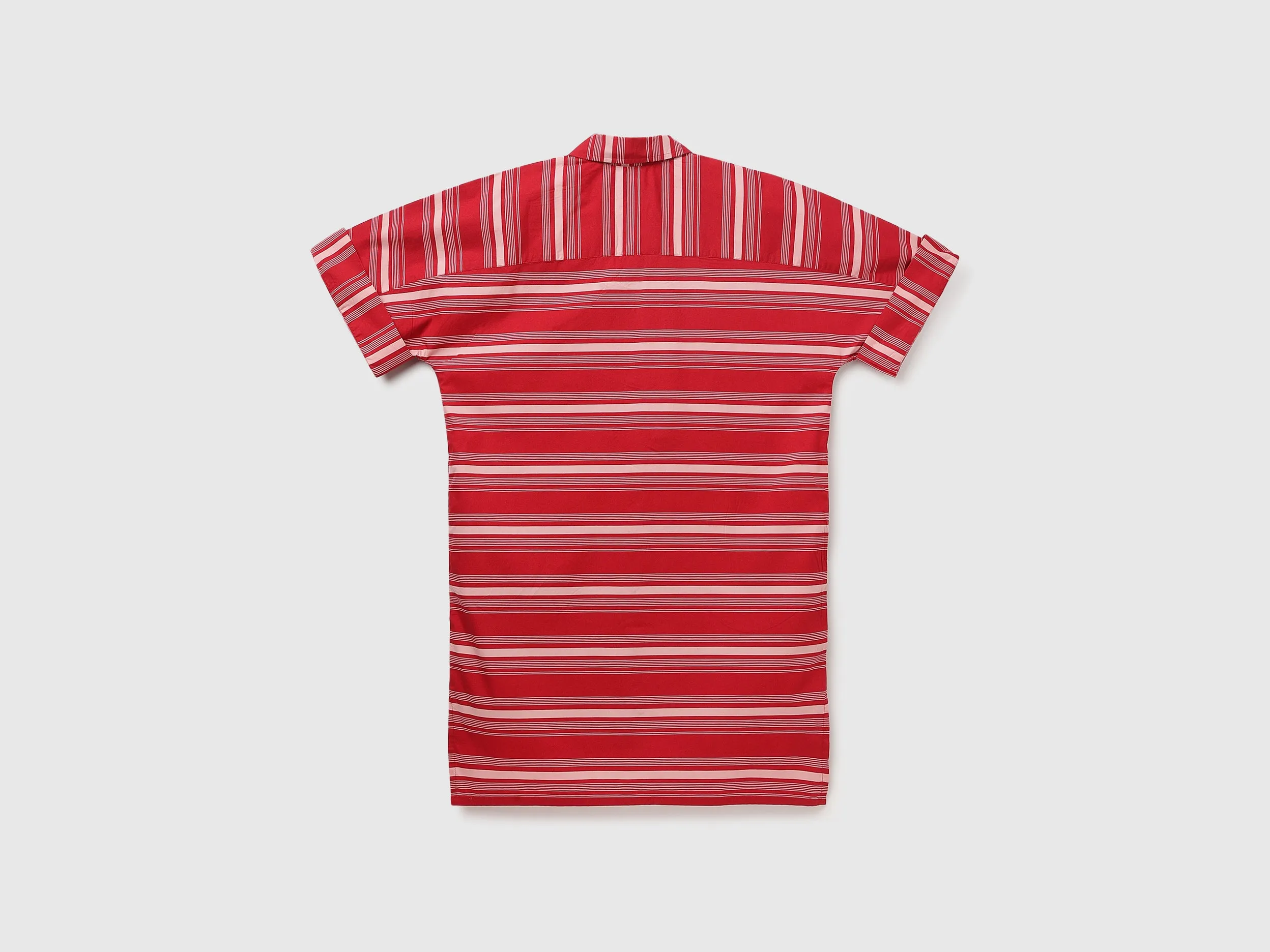 Women's Regular Fit Spread Collar Striped Shirt Dress
