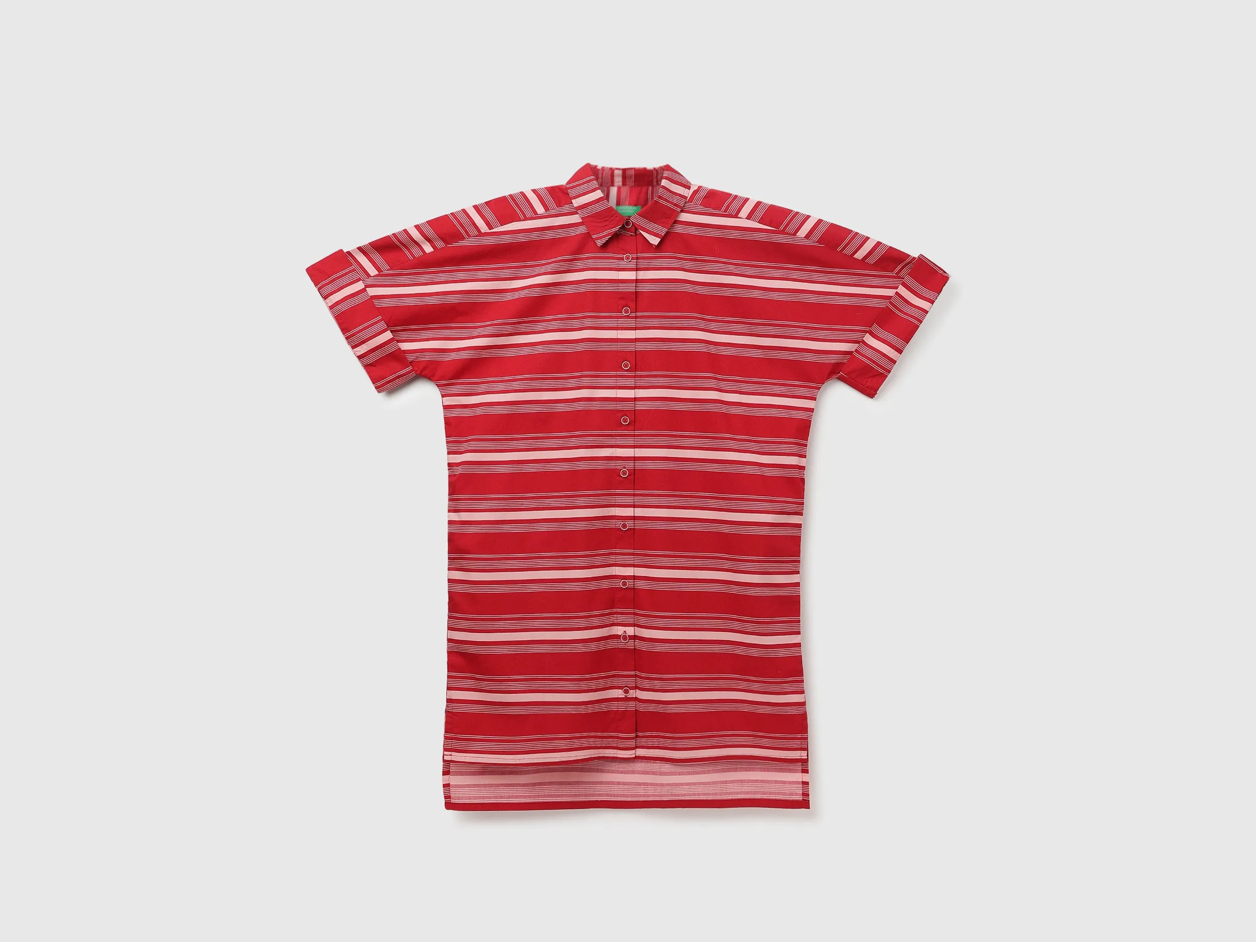 Women's Regular Fit Spread Collar Striped Shirt Dress