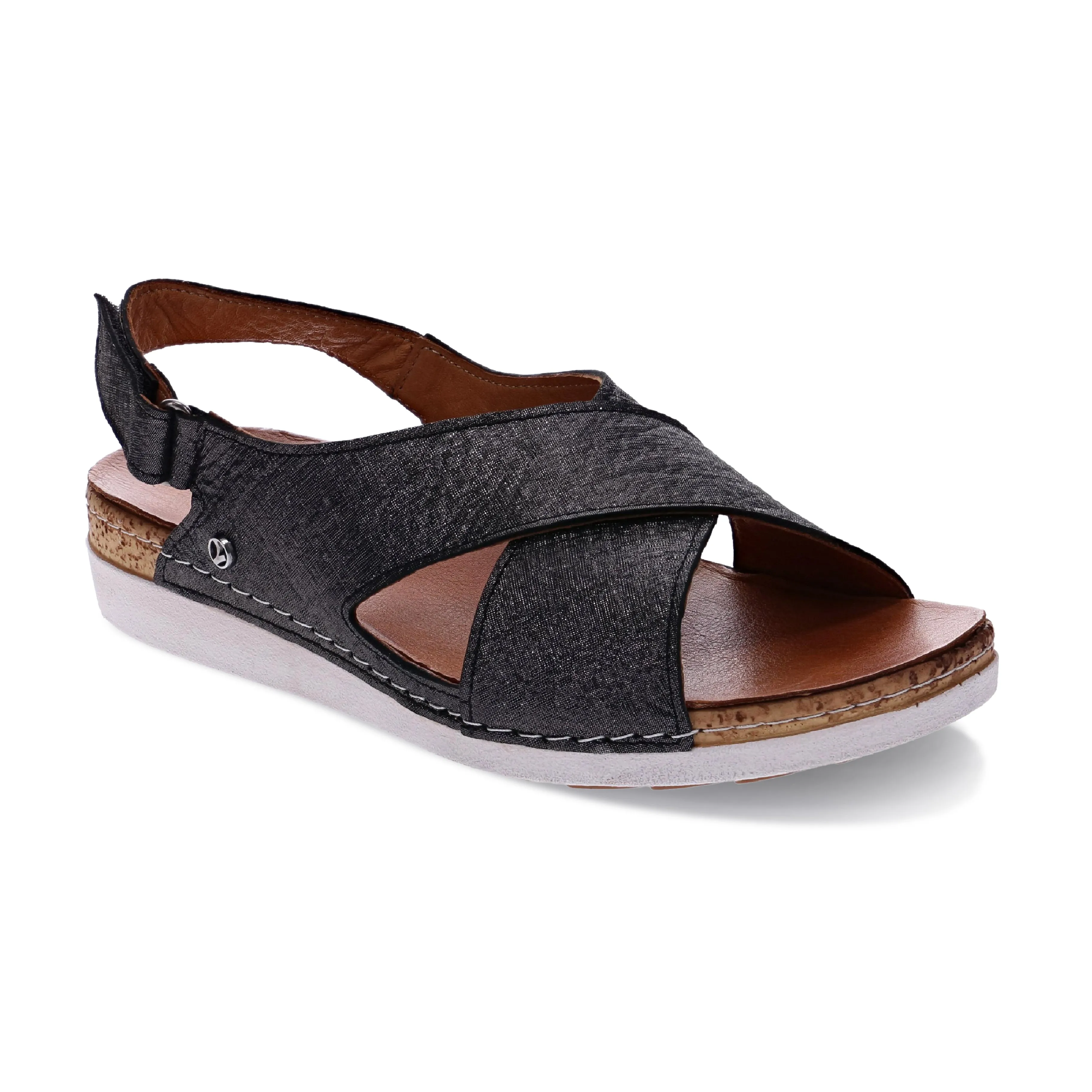 WOMEN'S REVERE COTTESLOE SANDAL | BLACK LINEN