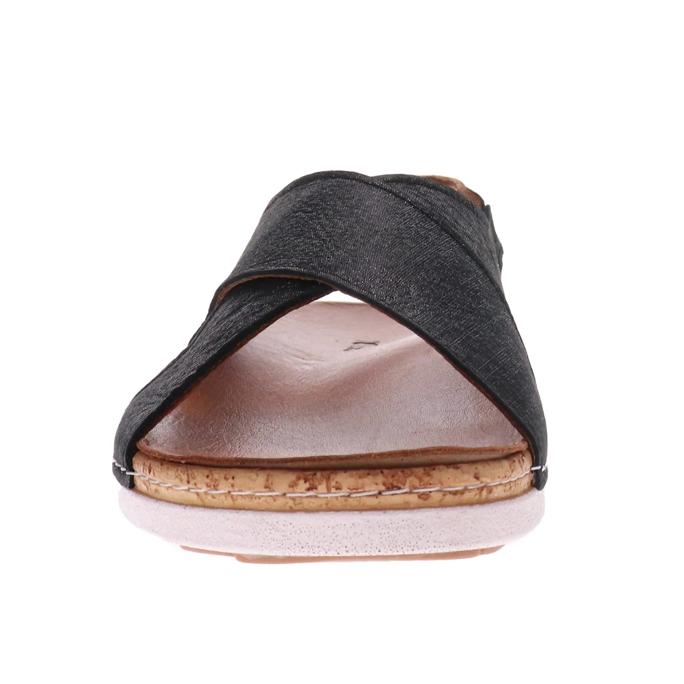 WOMEN'S REVERE COTTESLOE SANDAL | BLACK LINEN