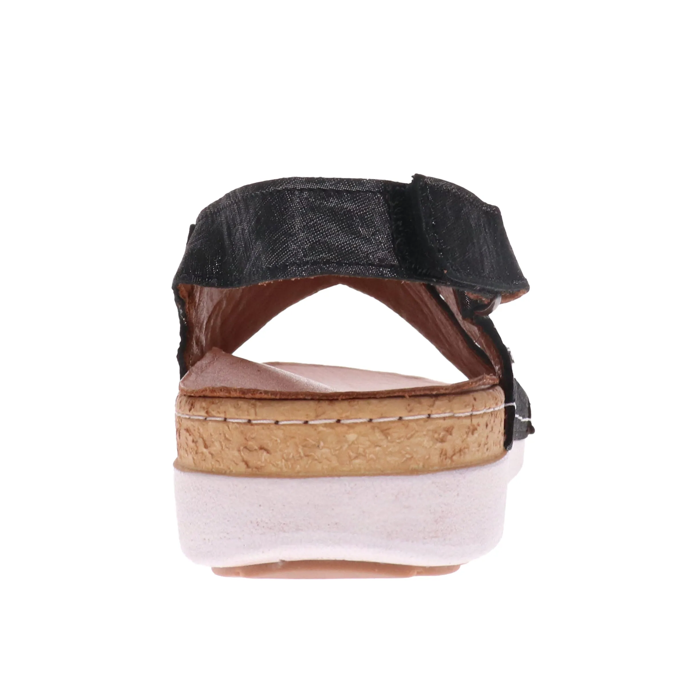 WOMEN'S REVERE COTTESLOE SANDAL | BLACK LINEN