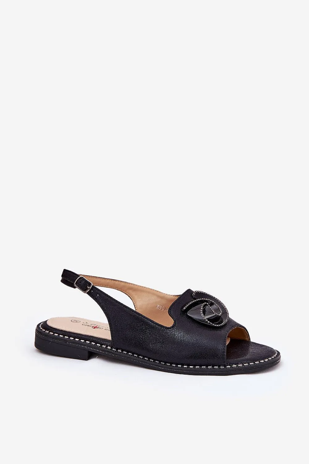 Women's shiny eco leather sandals