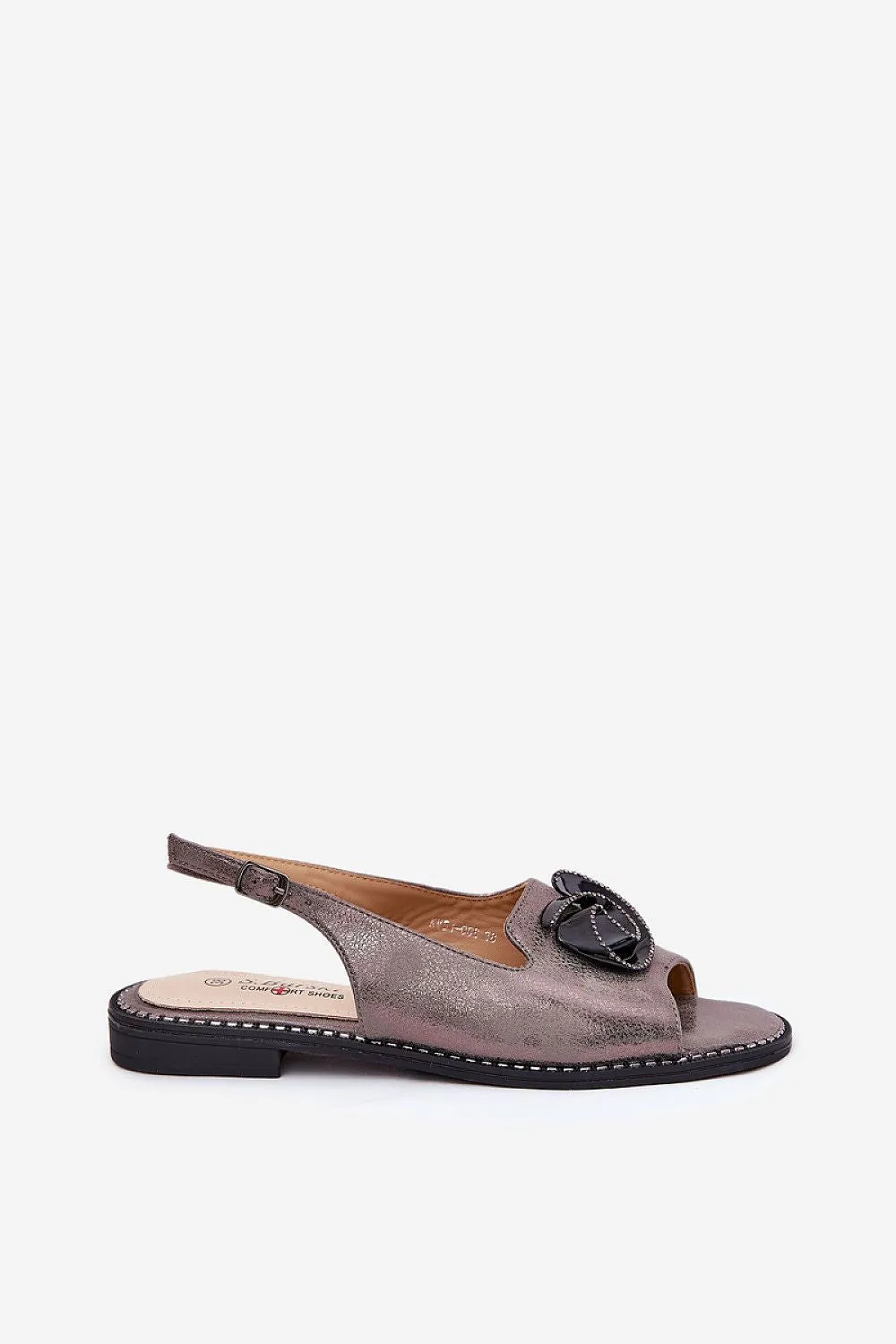 Women's shiny eco leather sandals