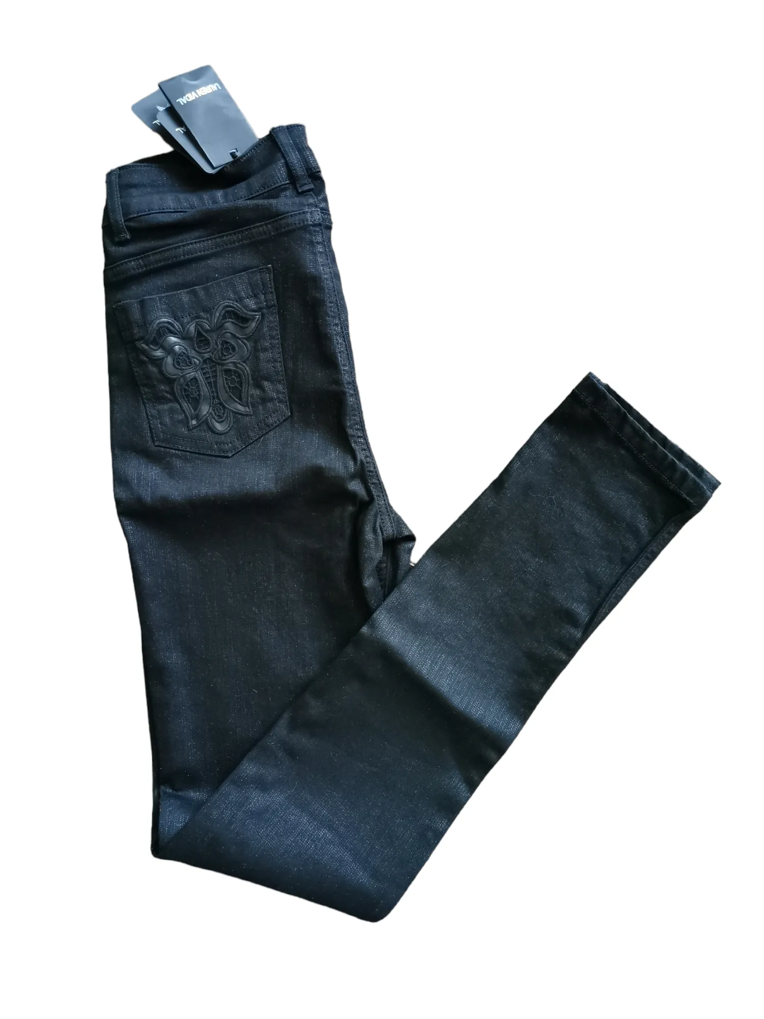 WOMENS SIZE SMALL - LAUREN VIDAL, Black Skinny Stretch Jeans NWT B5