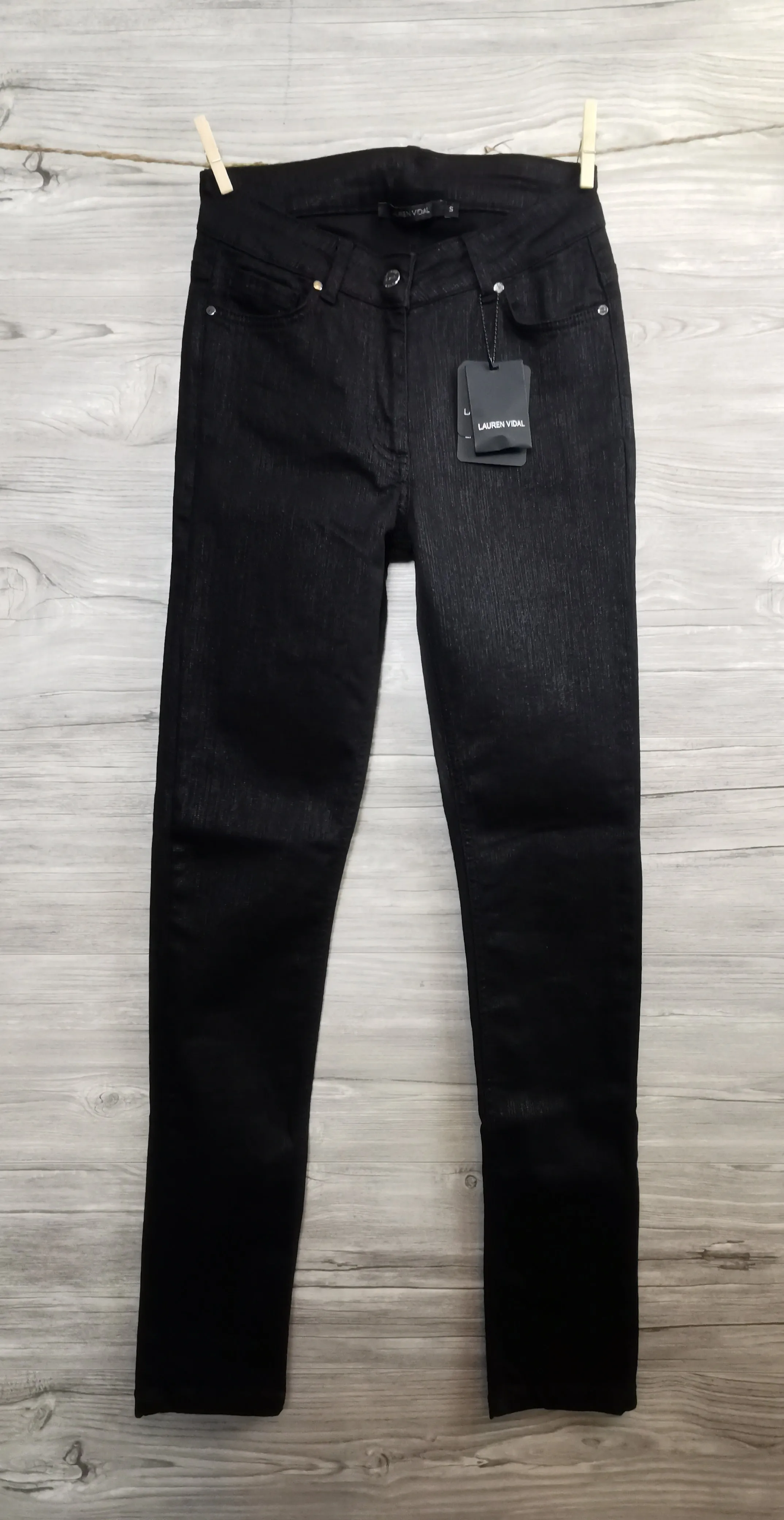 WOMENS SIZE SMALL - LAUREN VIDAL, Black Skinny Stretch Jeans NWT B5