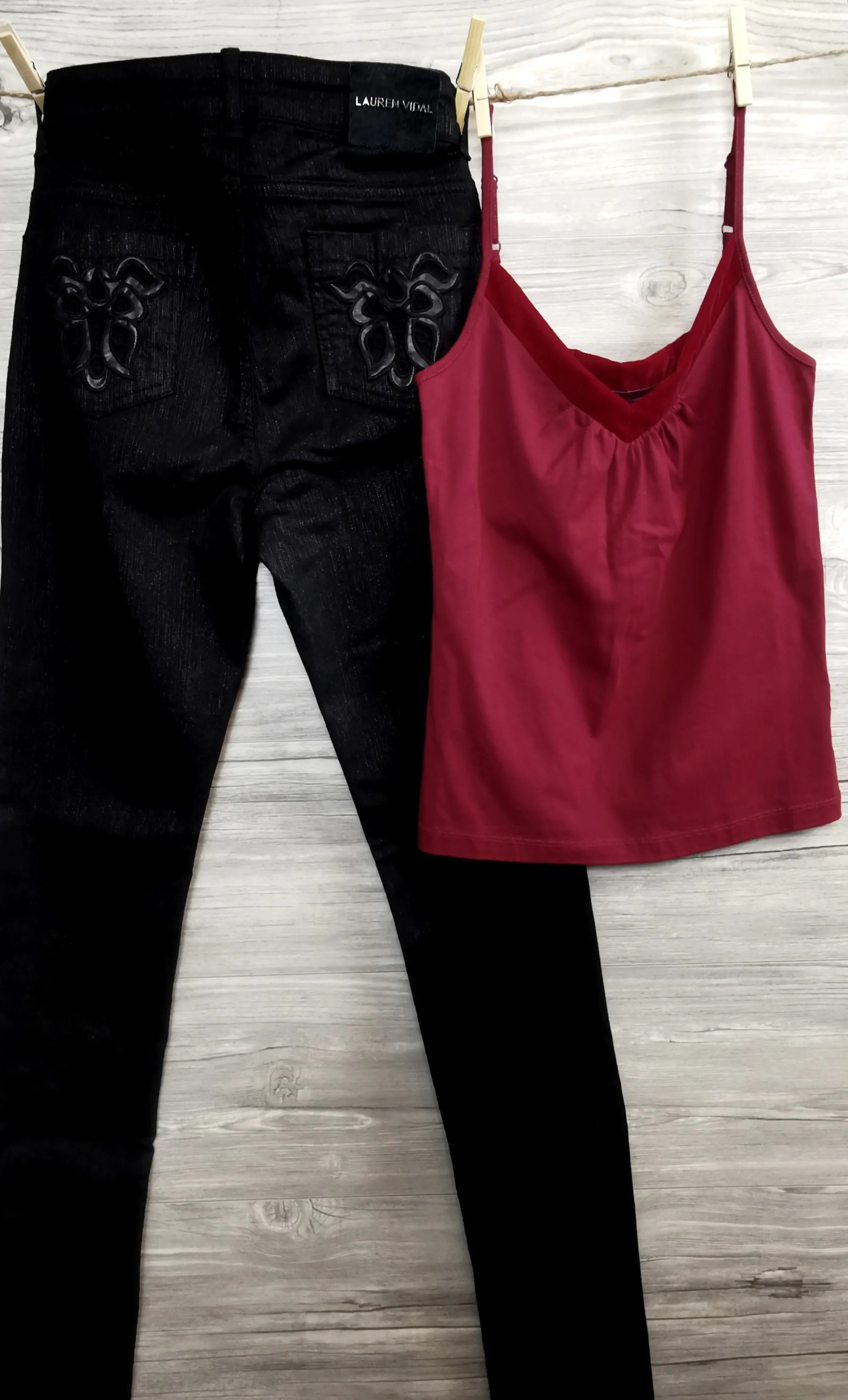 WOMENS SIZE SMALL - LAUREN VIDAL, Black Skinny Stretch Jeans NWT B5