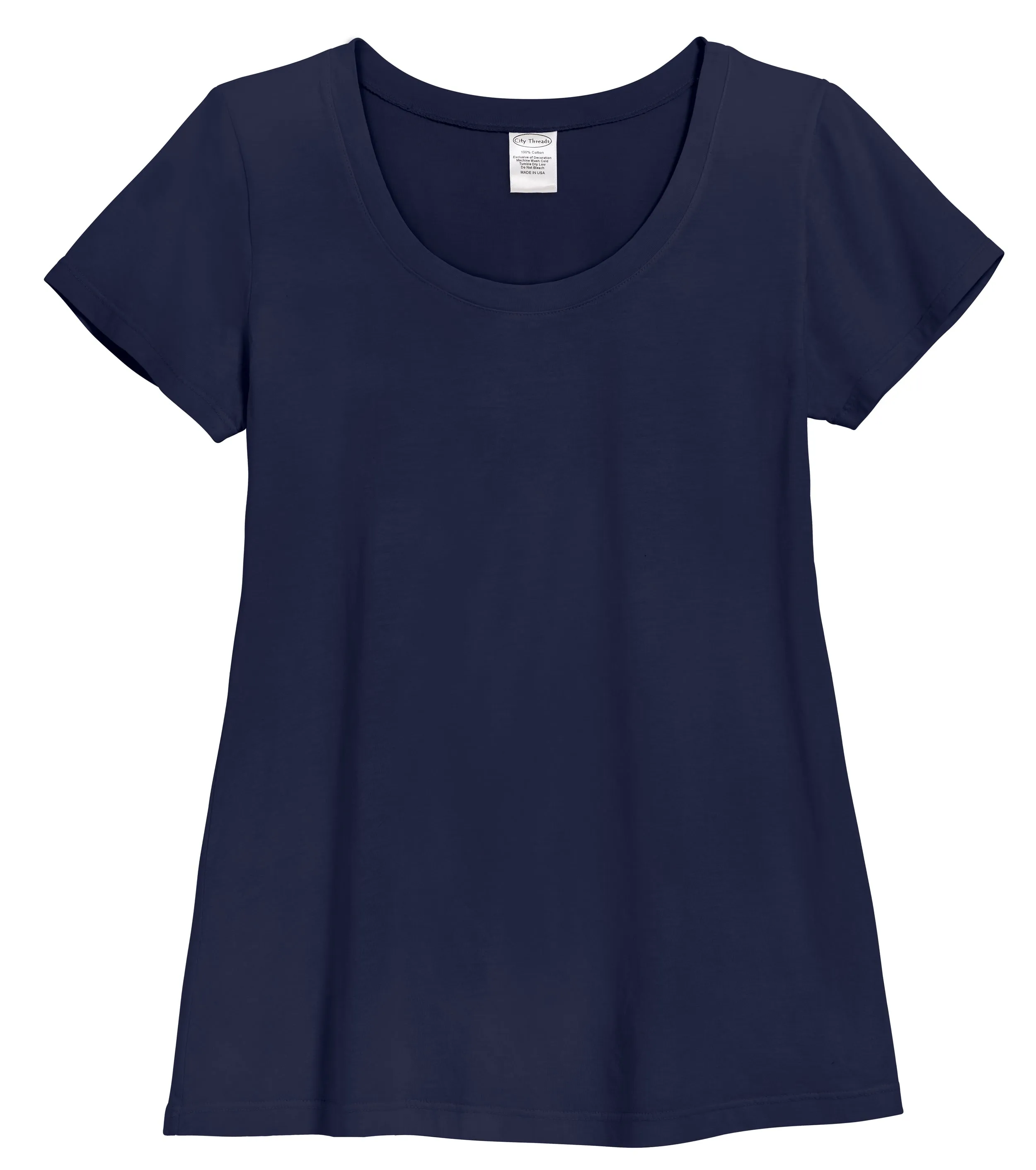 Women's Soft Supima Cotton Short Sleeve Everyday Comfy Crew Tee | Navy