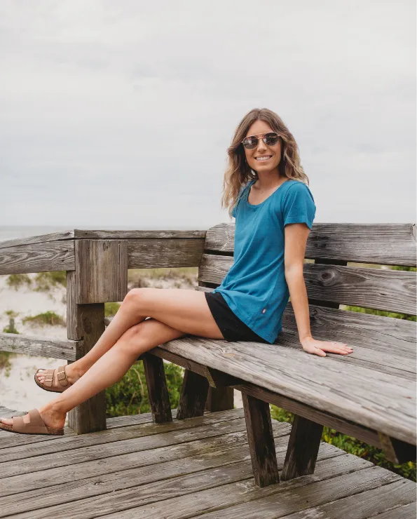 Women's Soft Supima Cotton Short Sleeve Everyday Comfy Crew Tee | Navy
