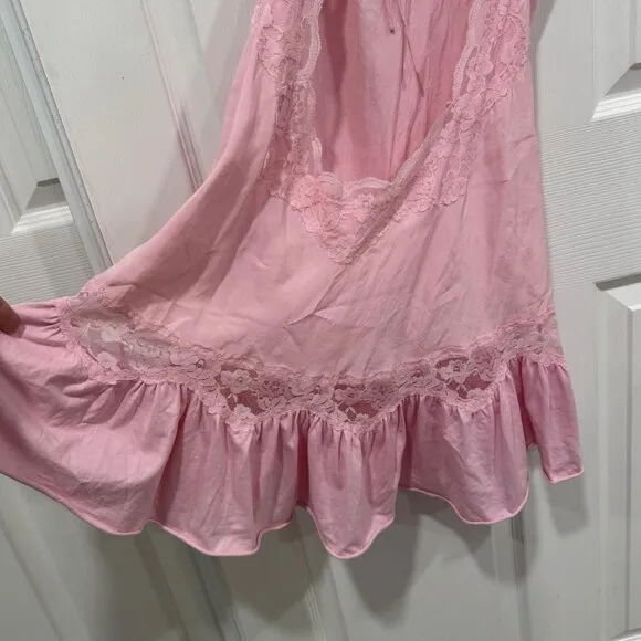 Women’s Victoria’s Secret Pink Lingerie Dress Open Back Lace Slip Dress Size S