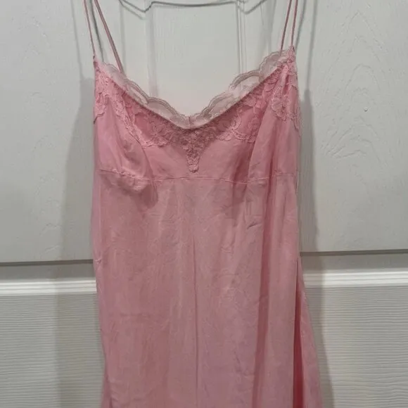 Women’s Victoria’s Secret Pink Lingerie Dress Open Back Lace Slip Dress Size S