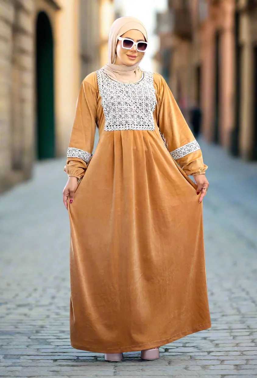 Women's winter plush abaya