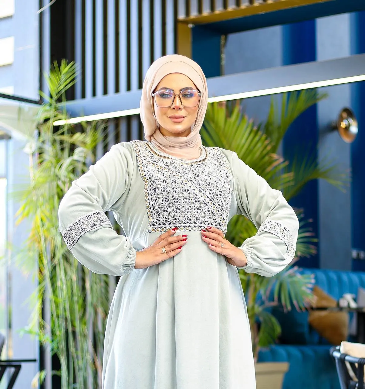 Women's winter plush abaya