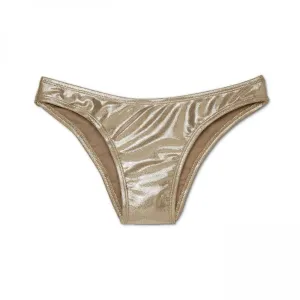Xhilaration Women's Shiny Gold Extra Cheeky Bikini Bottom
