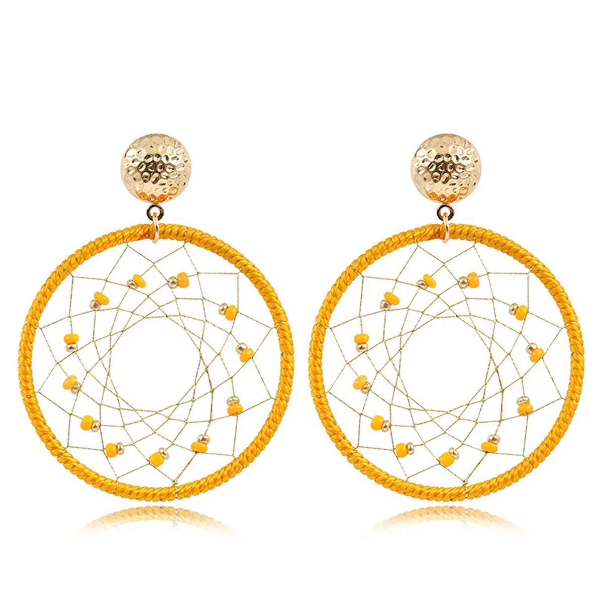 Yellow Polyster & Howlite 18K Gold-Plated Web Drop Earrings