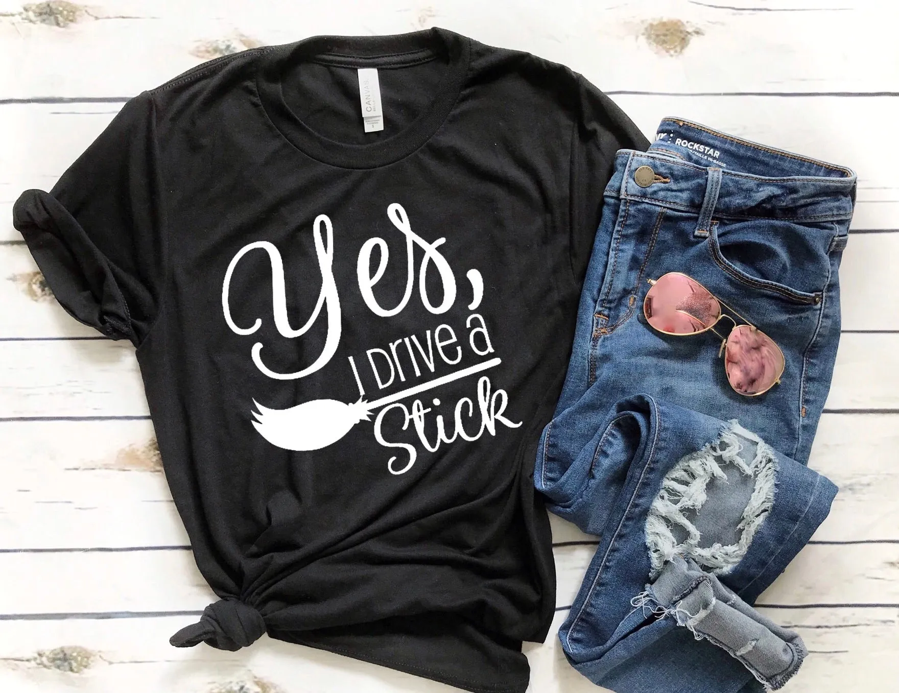 Yes, I drive a stick Halloween shirt