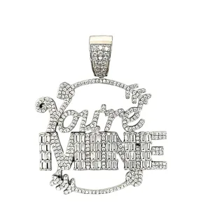 You're Mine Lab-Created Moissanite Sterling Silver Charm Pendant - M4167819
