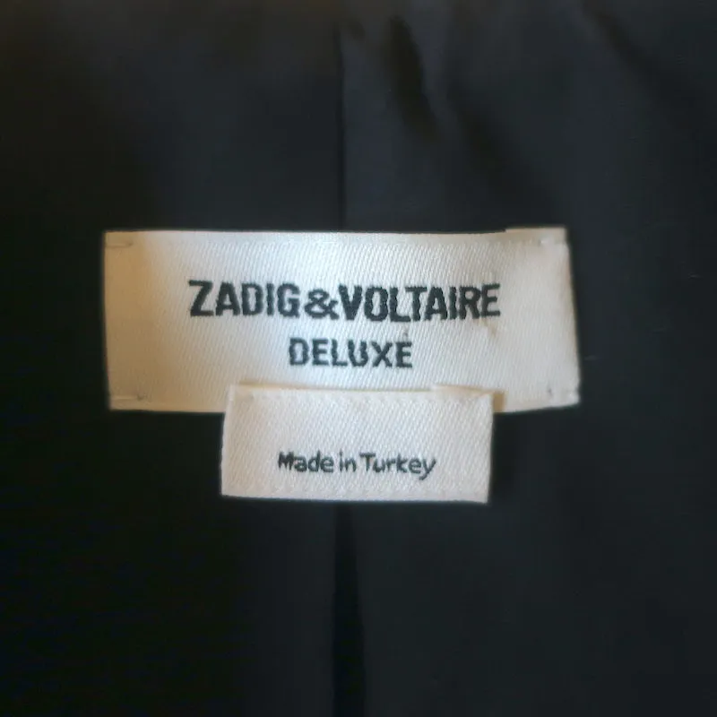 Zadig & Voltaire Victor Leather Blazer Black Size Large One-Button Jacket