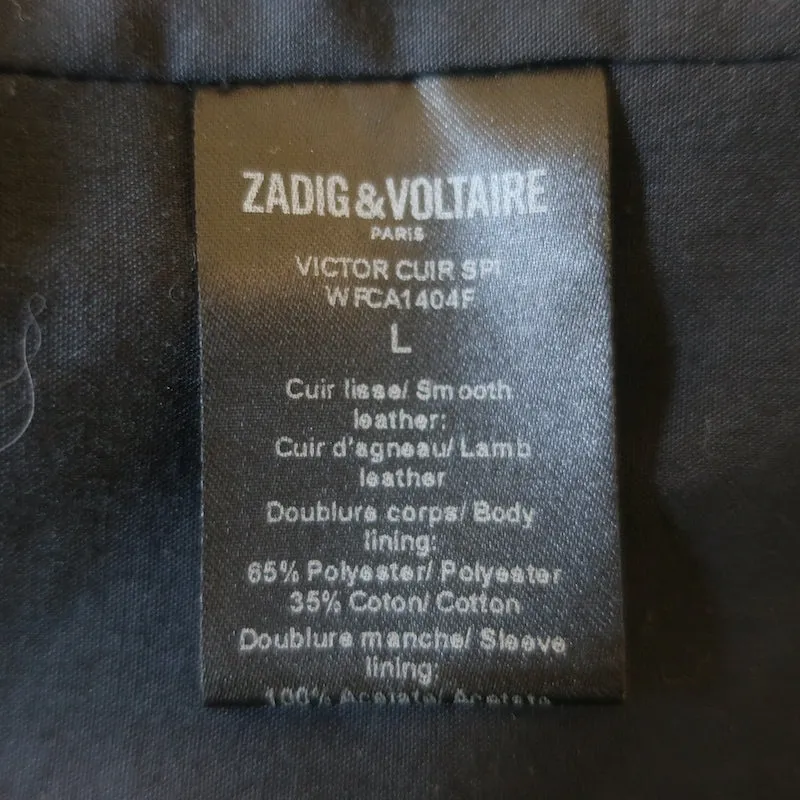 Zadig & Voltaire Victor Leather Blazer Black Size Large One-Button Jacket