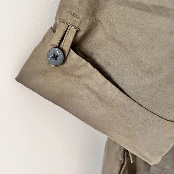 Zara Basics Women’s Hooded Khaki Green Utility 3/4 Sleeve Coat / Jacket …